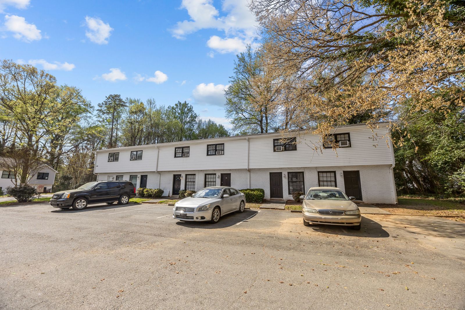 Building front and parking