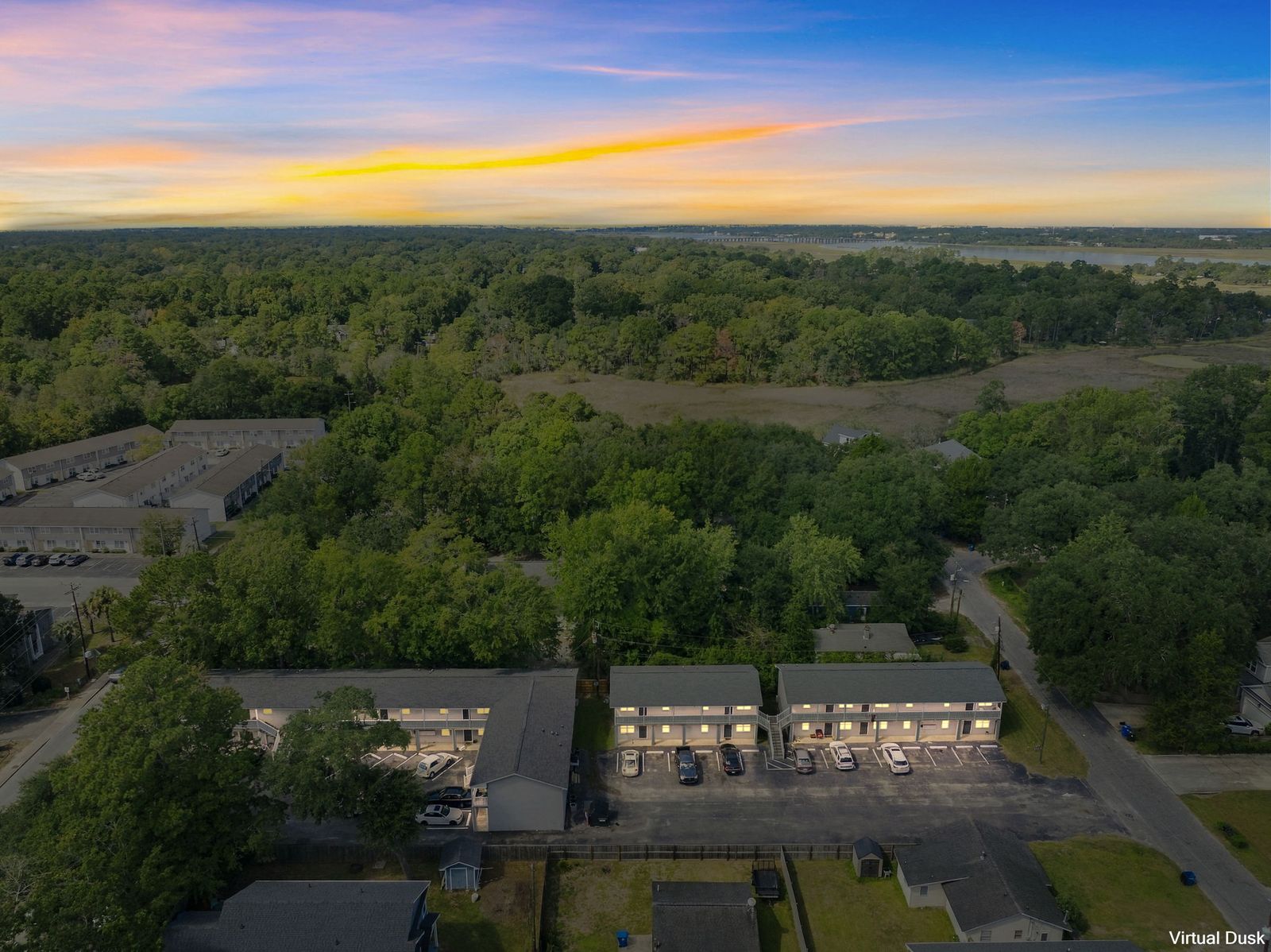 The Avalon from above, virtual dusk