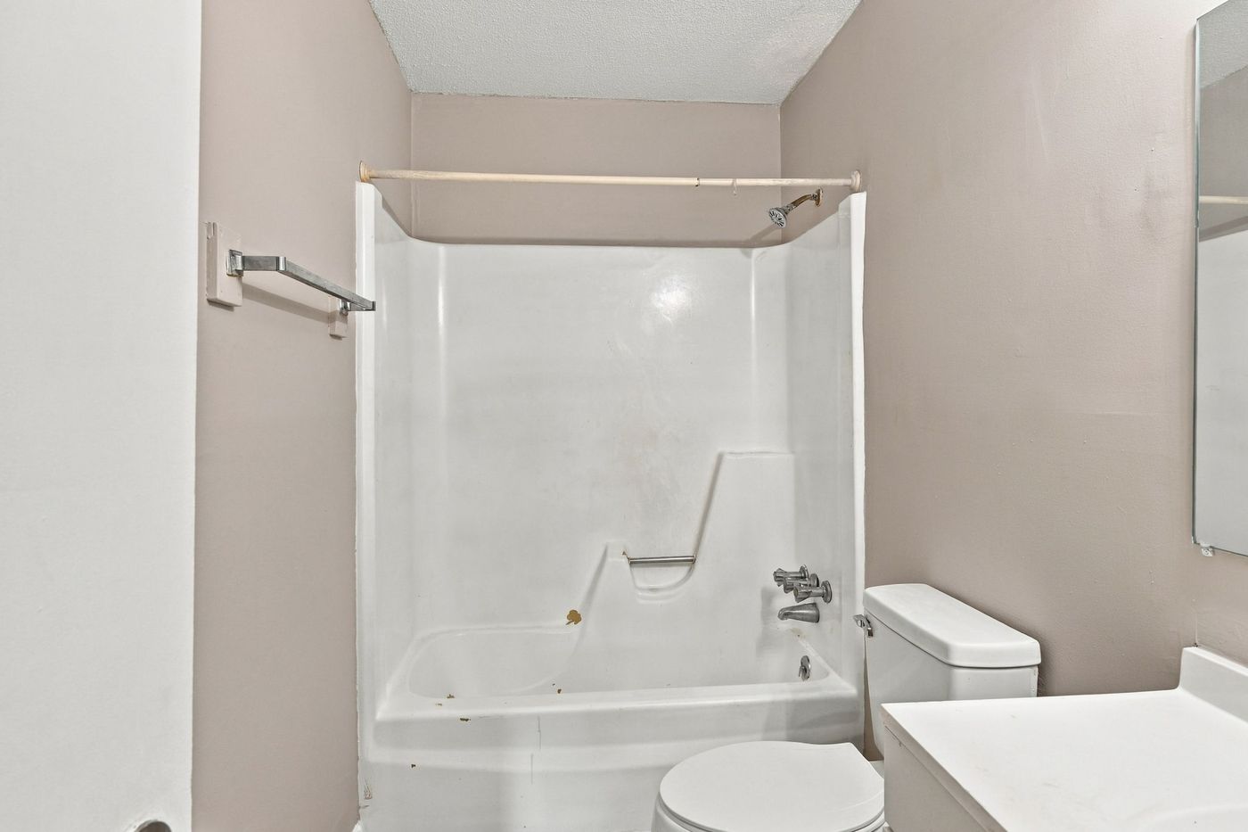 Bathroom with tub and shower